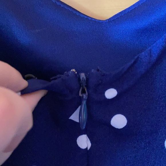 💙Forever 21 Dark Blue Polka Dot Dress - Picture 7 of 9